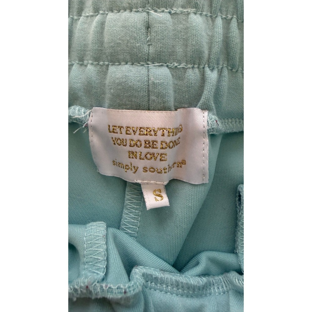 Simply Southern Womens Light Blue XL Oversized Sweatshirt S Shorts 2 Piece - Picture 7 of 8